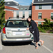 Clara Franzoni with her donated car