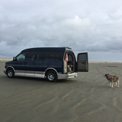 Dana Moore van with her dog